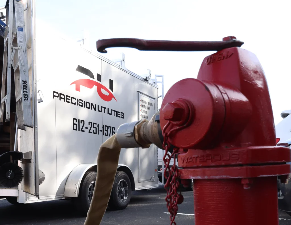 fire hydrant with enclosed trailer for repair